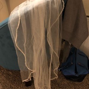 Pearl/Crystal lined bridal veil